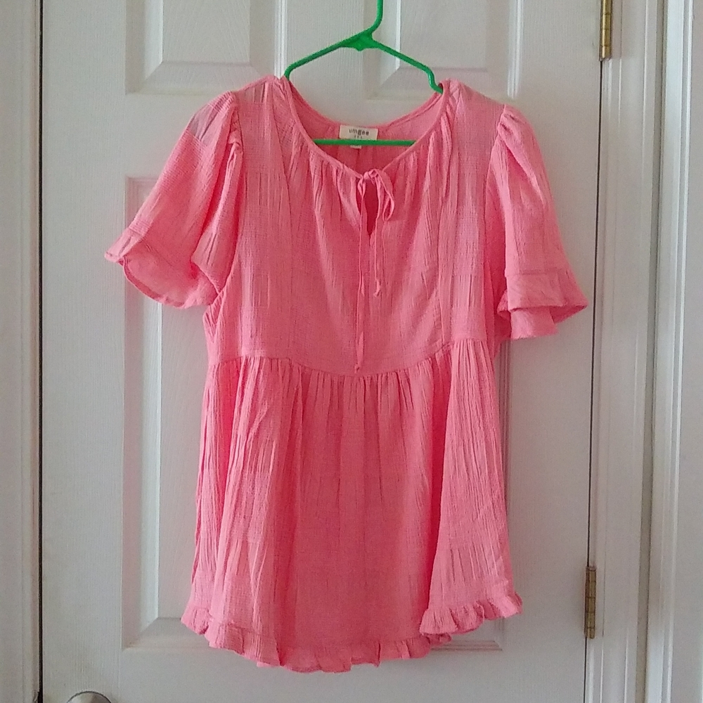 Umgee Pink Babydoll Top